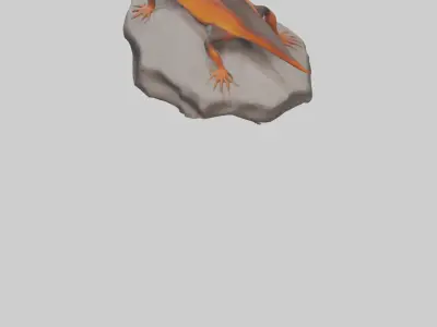 Fire Skink basking model 3D model