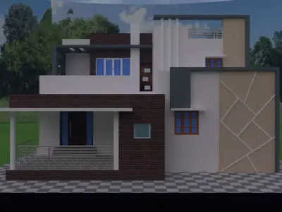 Elevation 4side view Low-poly 3D model