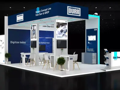 15mtr x 6mtr expo stall 3side open Exhibition Stand Design 3D model