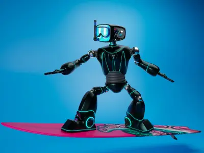 Surfing board 3D model