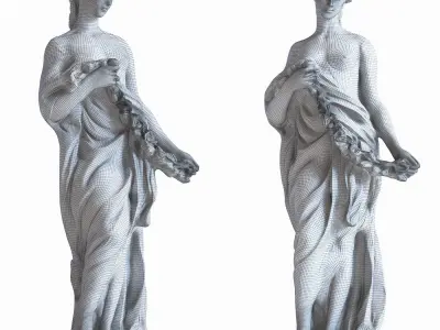 Woman Sculpture Low-poly 3D model