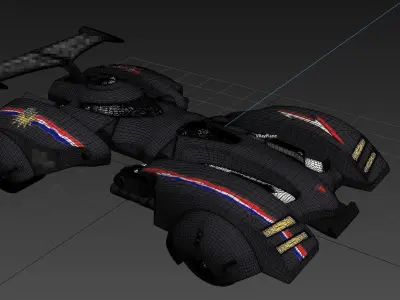 4WD model American team racing car 3D model