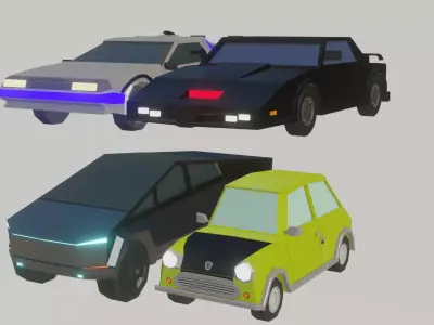 Special famous lowpoly cars Low-poly 3D model