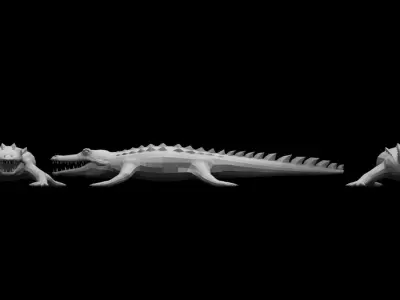 crocodile 3d low poly 3d model alligator 3D model