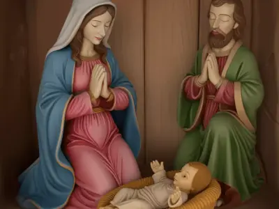 Holy Family Nativity Scene Christmas 3D Print STL 3D print model