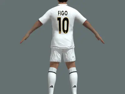 T-Pose Rigged Luis Figo Real Madrid 3D model