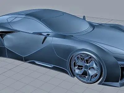 Quattro Spectre coupe version Low-poly 3D model