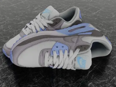 NIKE AIR MAX 3D SHOES - BLUE Low-poly 3D model
