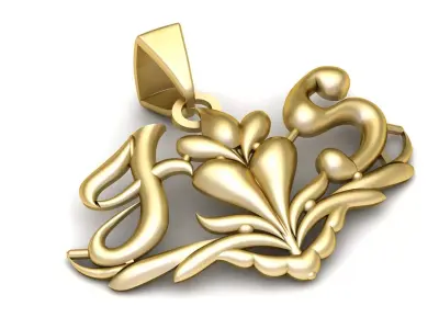 PRECIOUS G S ALPHABET PENDANT 3D PRINTABLE MODEL  3D print model