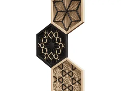 Wood Wall Decor Collection 04 3D model