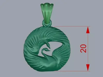 Swan pendant 01 3D print model