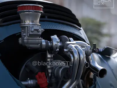 PRO Turbo UPGRADE SET for our  Flat FOUR Base engine 1-24th 3D print model