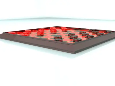 Checkers Board Game 3D model
