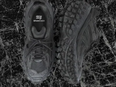 BALENCIAGA DEFENDER BLACK 3D SHOES Low-poly 3D model