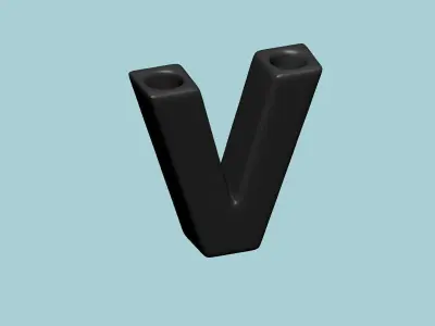 Vase V - Alphabet Vases Collection Letters - STL Printable 3D print model