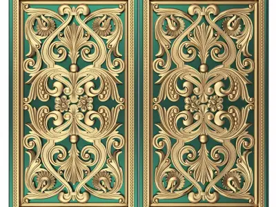 Backgammon Set 07 Green Low-poly 3D model