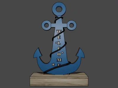 Decorative Anchor Free low-poly 3D model