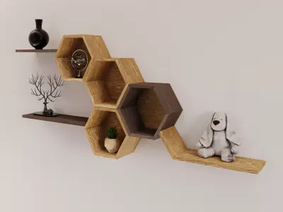 Wooden Shelves Pack 01 3D model