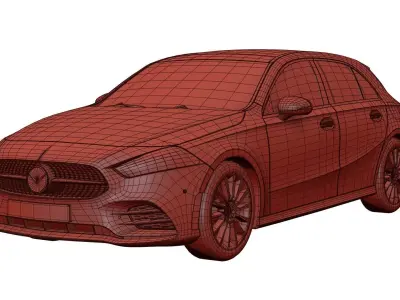 Luxury hot hatch car unbranded 3D model