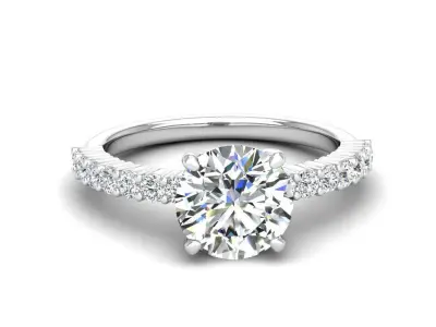 Engagement ring Alice round 3D print model