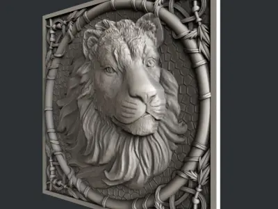3d STL models for CNC lion 3D model buy