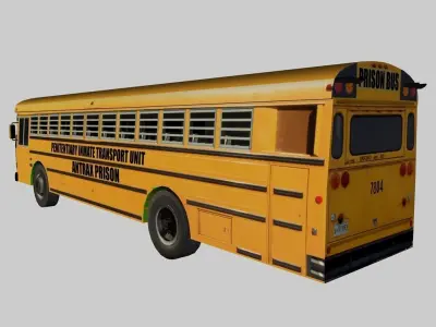 Prison Bus Low-poly 3D model