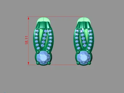 Women Earrings 3DM STL Womens Earring Renders 3D print models   3D print model purchase