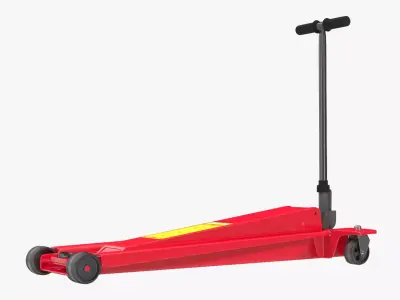 Floor Car Jack Red Low-poly 3D model