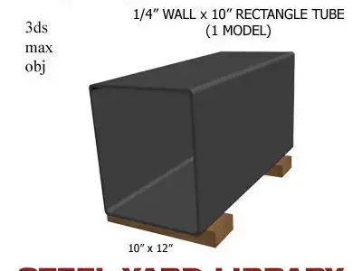1 4in Wall x10in Rectangle Tube 3D model
