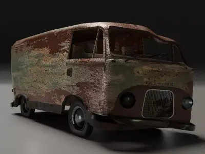 wrecked van 3D model