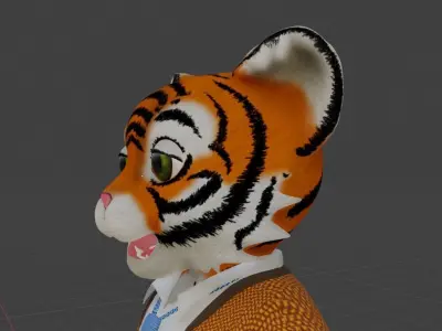 Tiger Cub Low-poly 3D model purchase
