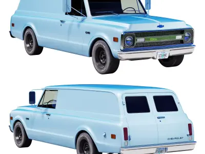 Chevrolet suburban 1969 panel truck 3D model