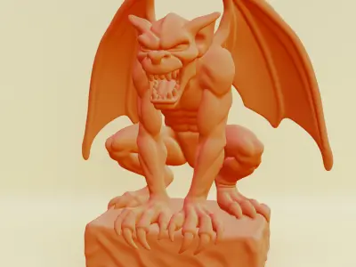 Gargoyle Guardian Statue Stone Printable 3D print model