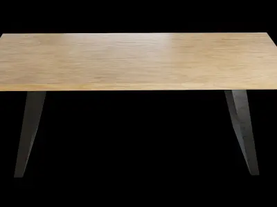 Table wooden 15 Low-poly 3D model