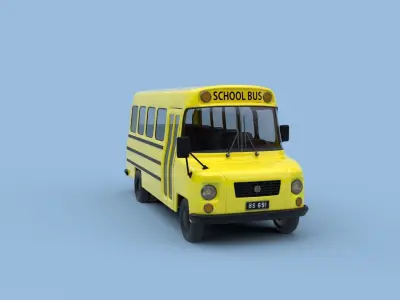 Cartoon School Bus 3D model