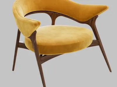 Andorinha Yellow Modern Contemporary Armchair by Alma de Luce 3D model