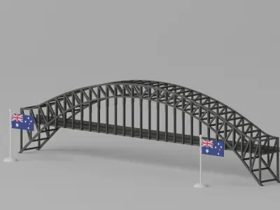 Sydney Harbour Bridge Australia Low-poly 3D model