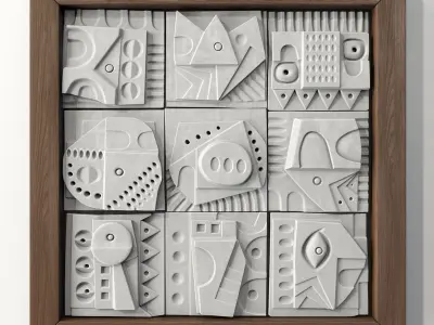 Panel decorative cube  square n1 3D model