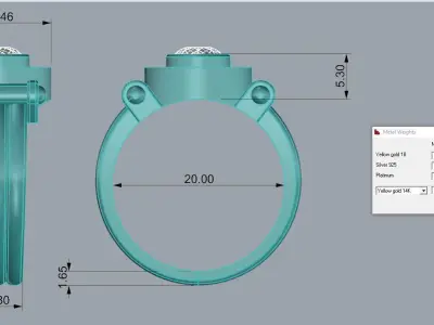 Jewelry Mens Ring Gold 3D print model 6