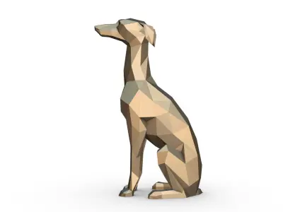 Italian Greyhound low poly 3D print model