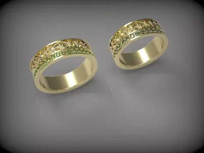 WEDDING RING SET N - 232 3D print model