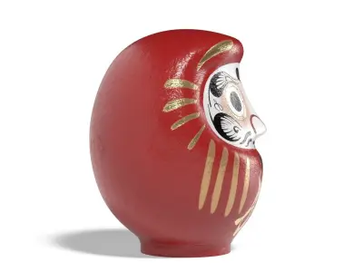 Daruma japanese doll Low-poly 3D model