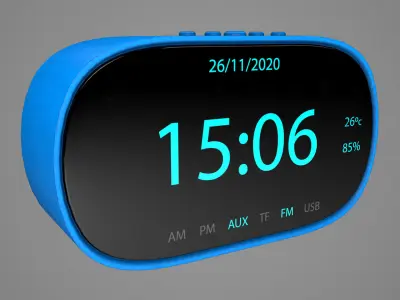 Digital Clock Low-poly 3D model
