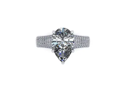 Women Diamond Fashion Ring R4 3D print model