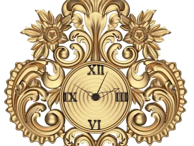 Classic Wall Clock Low-poly 3D model