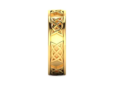 Band 3dm Render Details celtic wedding ring gold 3D print model