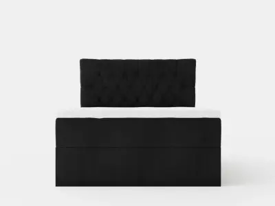 Boxy Box Bed 140x200 Cm Svart Low-poly 3D model