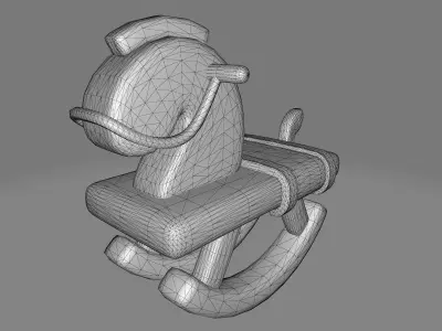 Rocking horse Low-poly 3D model