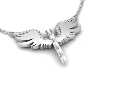 Wing Baguette Pendant 3D Print Model 3D print model
