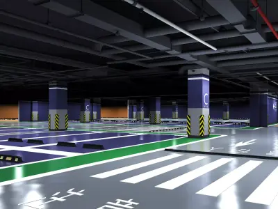 Parking Low-poly 3D model buy